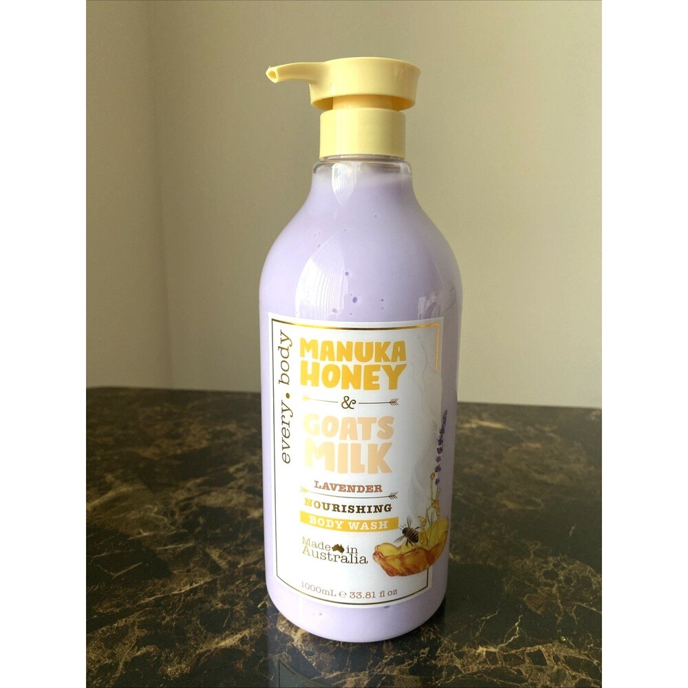 Manuka Honey Goats Milk Lavender Body Wash Nourishing Made in Australia 33.81oz